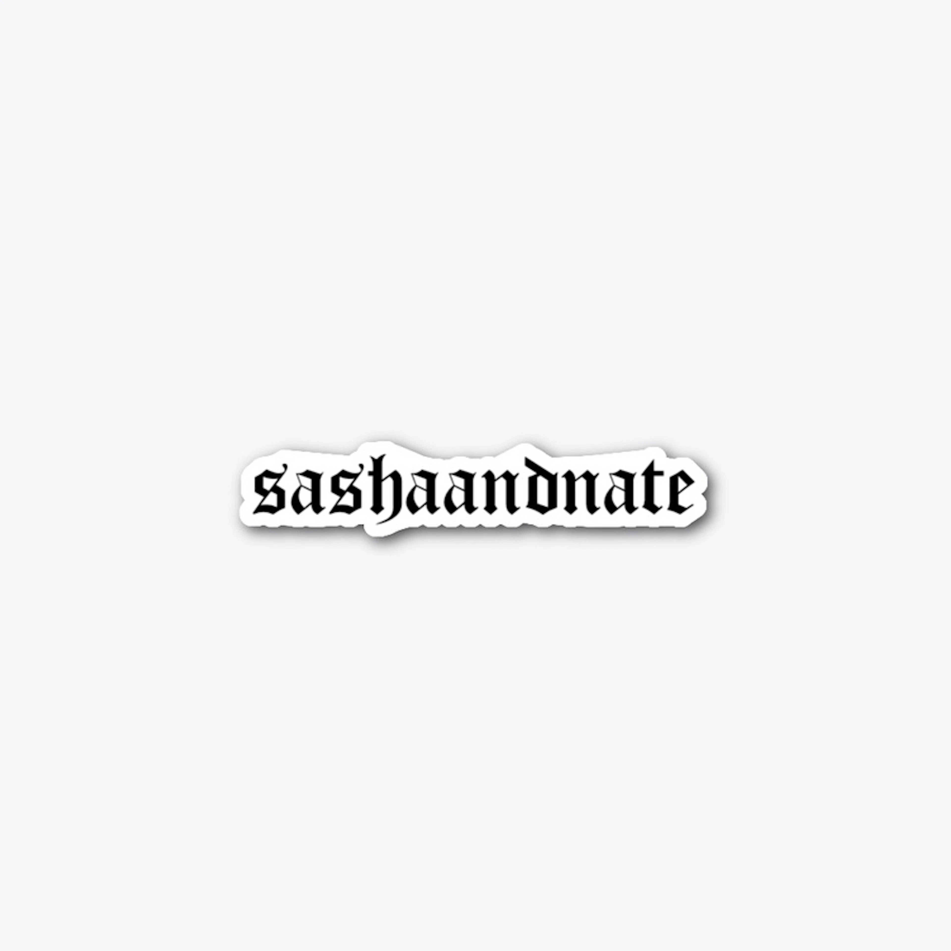 sashaandnate sticker (Old English)